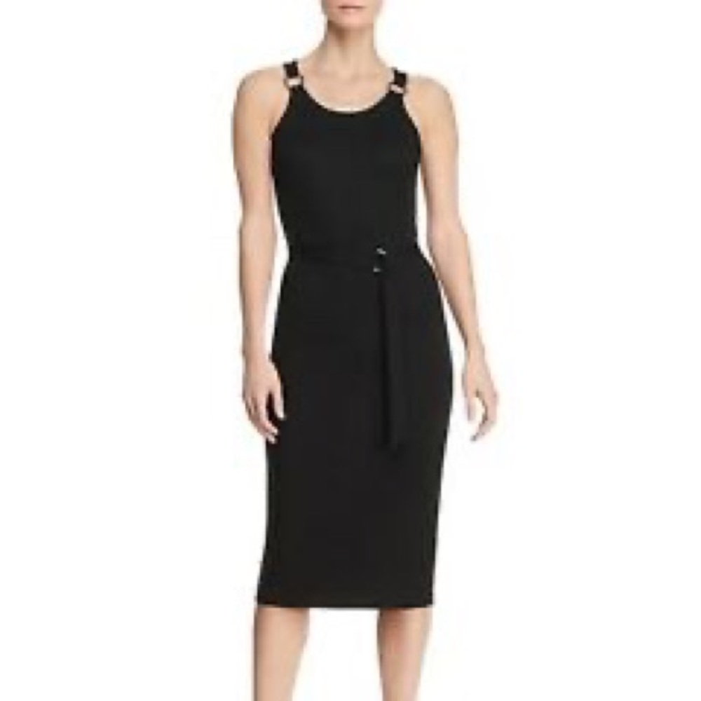 Michael Kors Rib Knot Metal Ring Trim Tank Dress